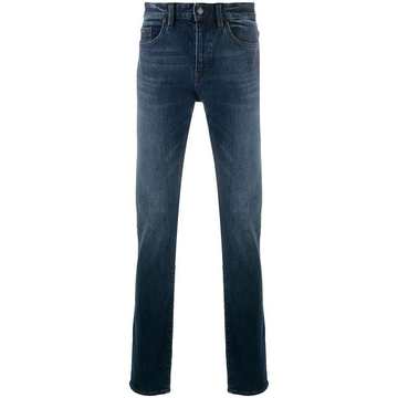 mid-rise straight leg jeans