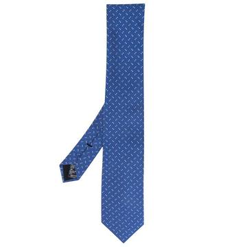 square-print silk tie