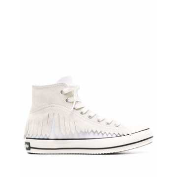 Fringe high-top sneakers