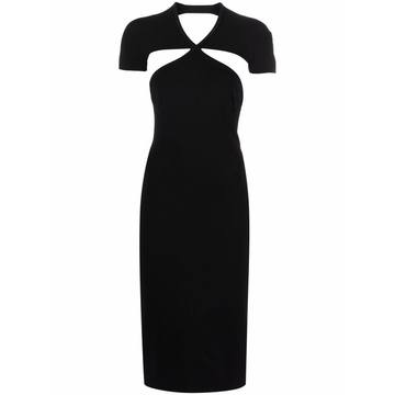 cut-out fitted midi dress