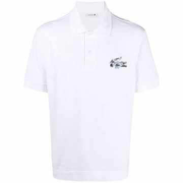 patch style logo polo shirt