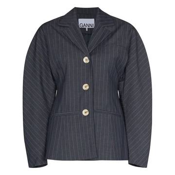 pinstripe single-breasted blazer