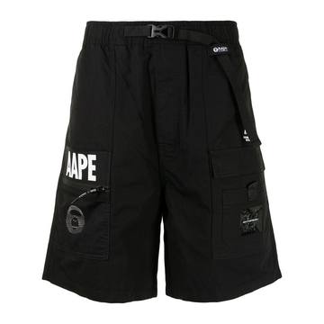 logo patch cargo shorts