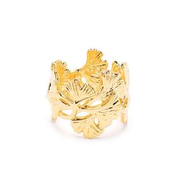 Tangerine leaf-detail ring