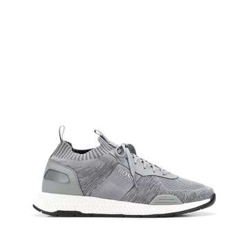 panelled low-top sneakers