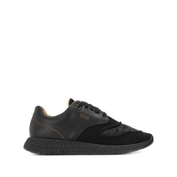 pebbled panel low-top sneakers