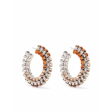 crystal-embellished hoop earrings