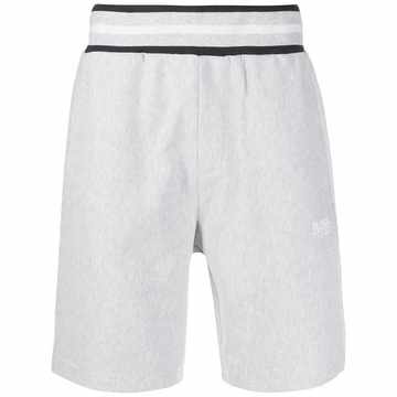 thick-waistband ribbed shorts