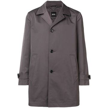 buttoned single breasted trench coat