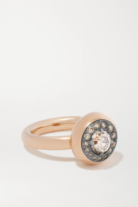 Nuvola 18K 玫瑰金钻石戒指展示图