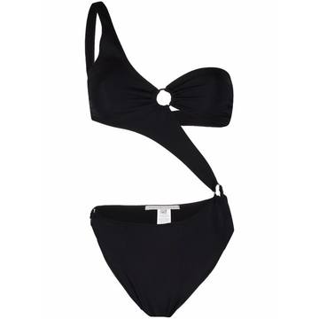 ring-detail one-shoulder swimsuit