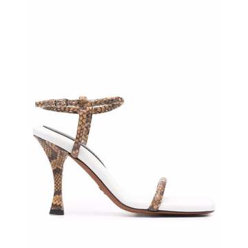 Pipe snakeskin-effect sandals