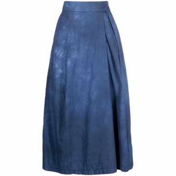 tie-dye print pleated skirt