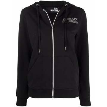 rhinestone-embellished logo hoodie