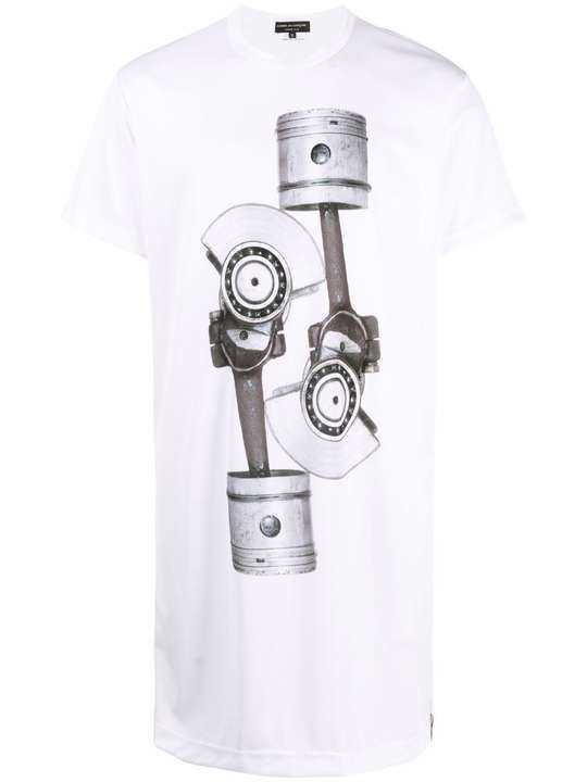 machinery print longline T-shirt展示图