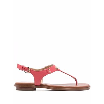 logo-plaque leather sandals