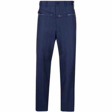 frayed-trim tailored trousers
