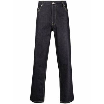 mid-rise straight-leg jeans