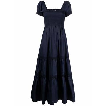 square-neck tiered dress