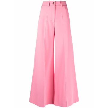 cropped pressed-crease trousers