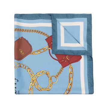 bag-chain silk twill scarf