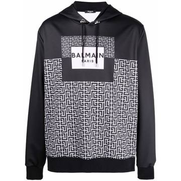 monogram print hoodie