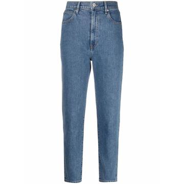 high-waisted skinny-legged jeans