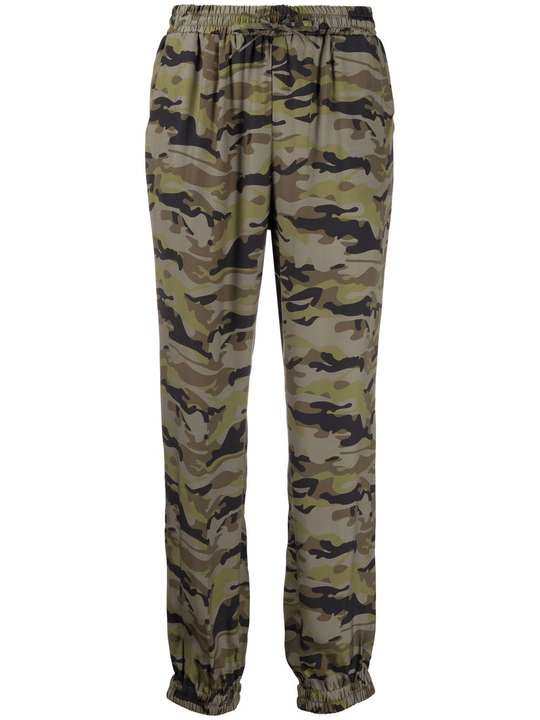 silk camouflage-print track pants展示图