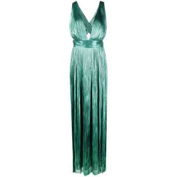 crinkle-effect silk maxi dress
