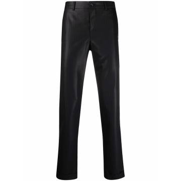 pinstripe-pattern straight-leg trousers