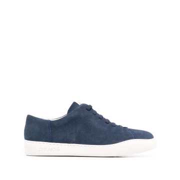 lace-up low top suede sneakers