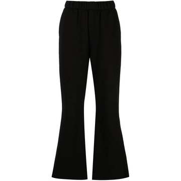 heart embroidery flared trousers