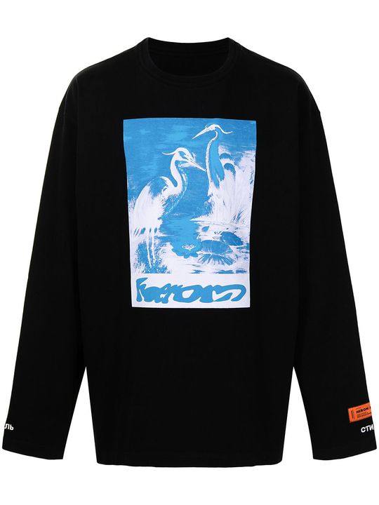 heron-print cotton sweatshirt展示图