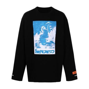 heron-print cotton sweatshirt