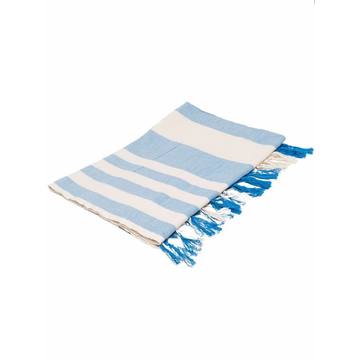 embroidered-slogan striped beach towel