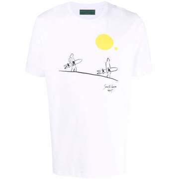 Snowboard-print T-shirt