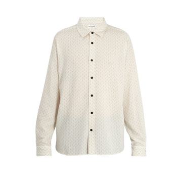 Dash-jacquard cotton-blend shirt