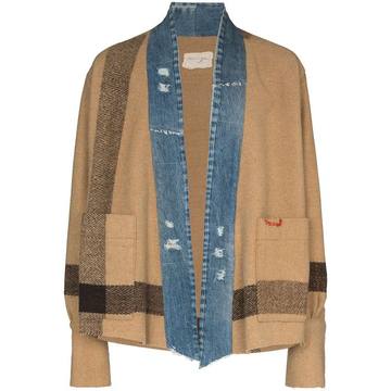 GREG STRIPED BLANKET BOXY KIMONO JKT BRW