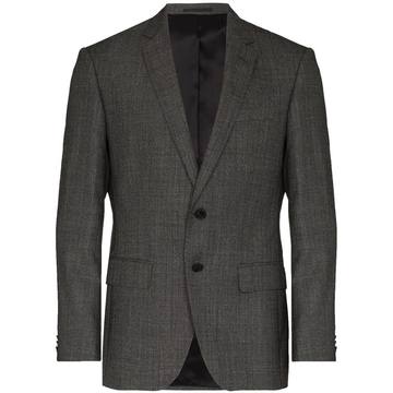 virgin wool checked blazer