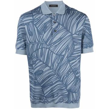 abstract-pattern polo shirt