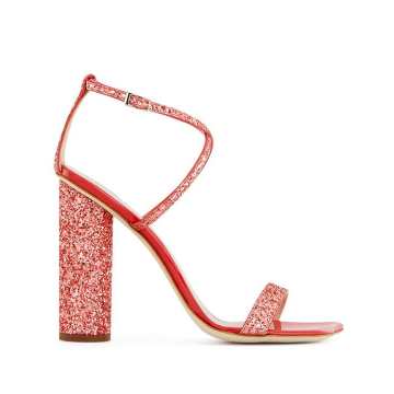 Tara glitter block-heel sandals