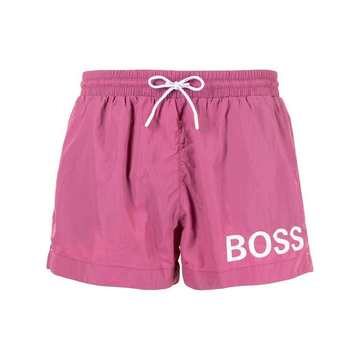 logo-printed swim shorts