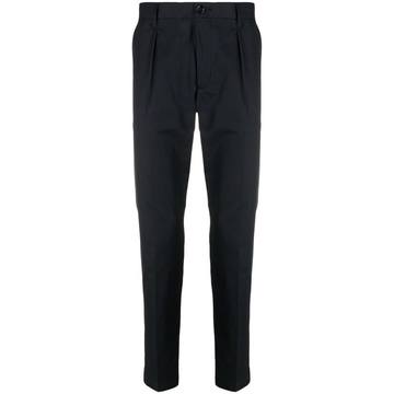 slim-cut cotton trousers