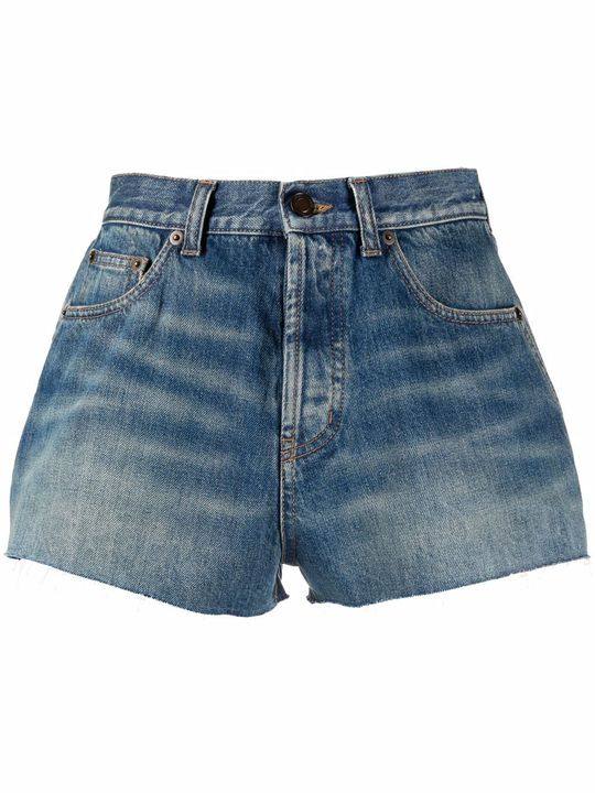 high-waisted denim shorts展示图