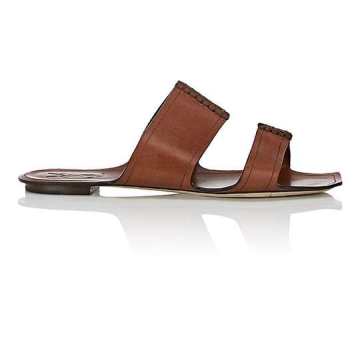 Saba Leather Double-Band Sandals