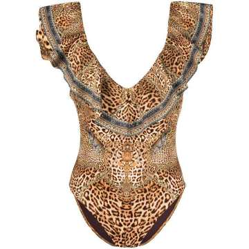leopard-print swimsuit