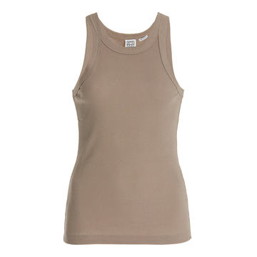 Ribbed Stretch-Cotton Tank