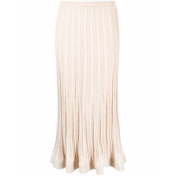 high-waisted stripe-detail skirt