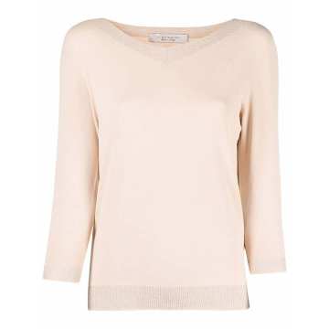 contrasting-trim knitted top