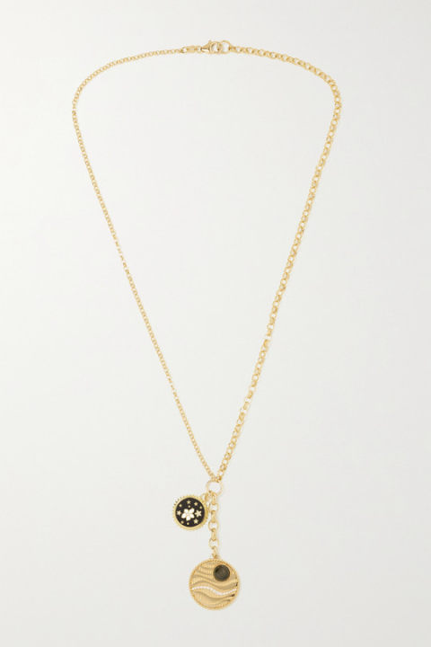 Sana Resilience 18K 黄金、搪瓷、珍珠、钻石项链展示图